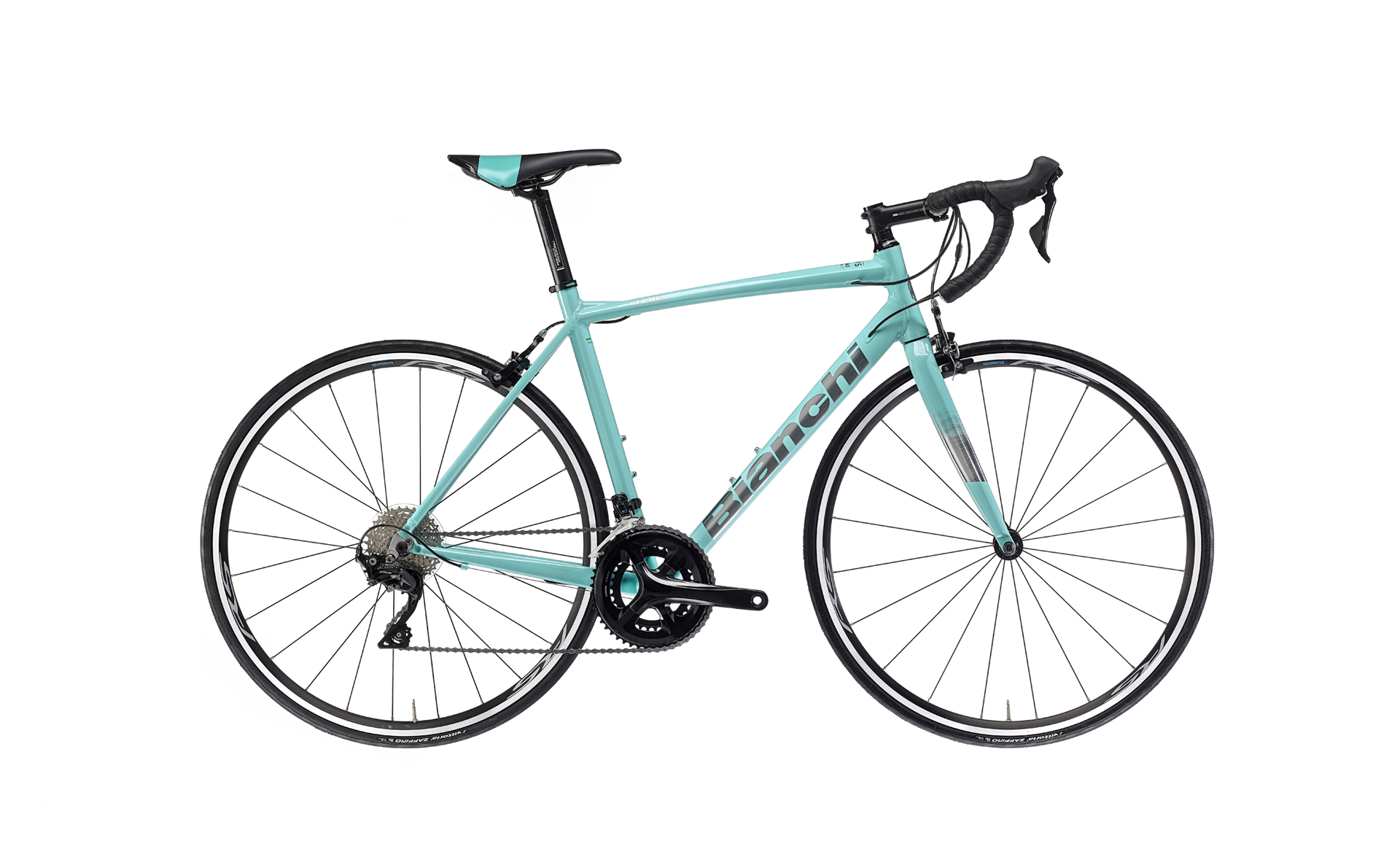 Bicicleta de ruta Celeste marca Bianchi de 8 velocidades